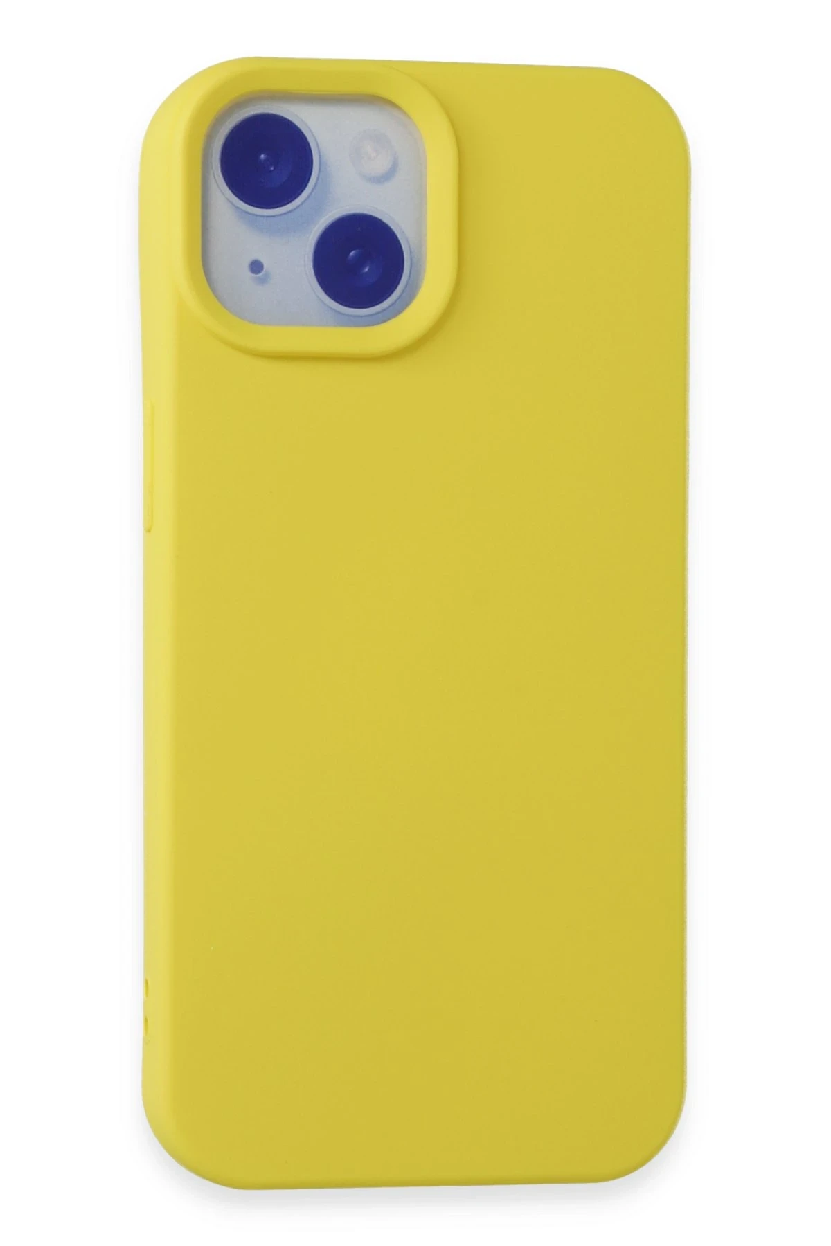 Newface iPhone 15 Plus Kılıf Nano içi Kadife Silikon - Sarı