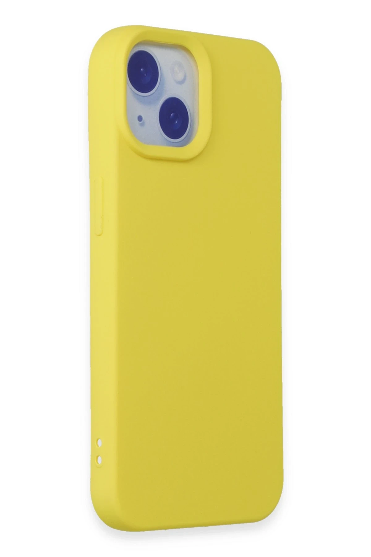 Newface iPhone 15 Plus Kılıf Nano içi Kadife Silikon - Sarı